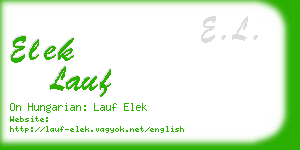 elek lauf business card